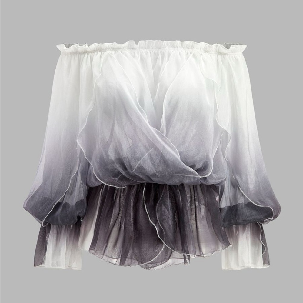 Chic Off-Shoulder Ombre Blouse